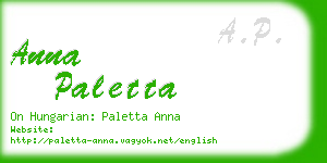 anna paletta business card